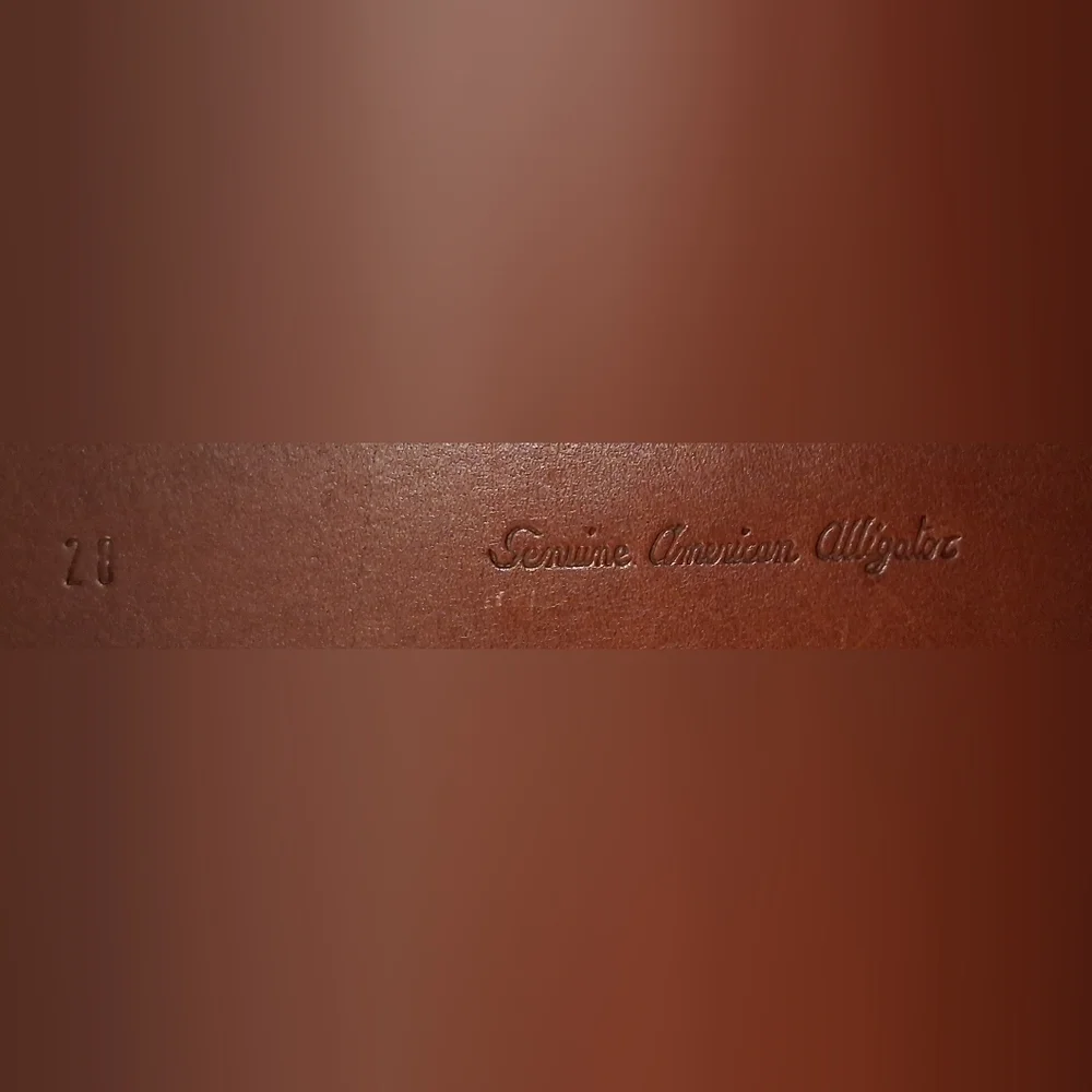 EUC Vintage Tan American Alligator Italian Made Wide Casual Everyday Belt 32in - Picture 6 of 7